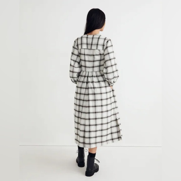 Madewell Flannel Button-Front Midi Dress , sz : 2 - Picture 3 of 12